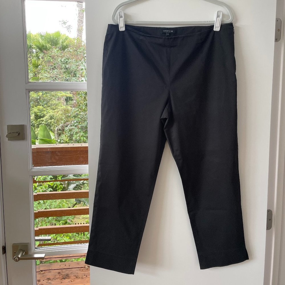 Lafayette 148 New York Pants  Dark Gray Stanton Side Zip Skinny‎ Ankle, 14